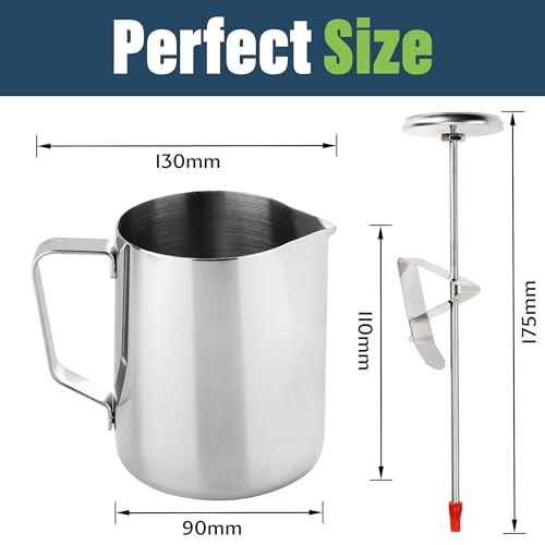 Milk Thermometer and 600ml Milk Frother Jug for Perfect Barista Style Coffee Making Great for Frothy Latte Cappuccino | Ideal for Perfect Barista Style Coffee Making Great for Frothy Latte Cappuccino