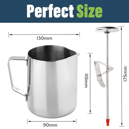 Milk Thermometer and 600ml Milk Frother Jug for Perfect Barista Style Coffee Making Great for Frothy Latte Cappuccino | Ideal for Perfect Barista Style Coffee Making Great for Frothy Latte Cappuccino