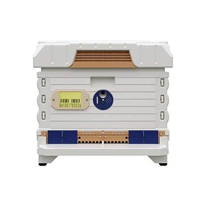 Apimaye Ergo Insulated 10 Frame Bee Hive Set [NO Frames Included] (Single Hive, White Body Blue Entrance) - color: White Body Blue Entrance