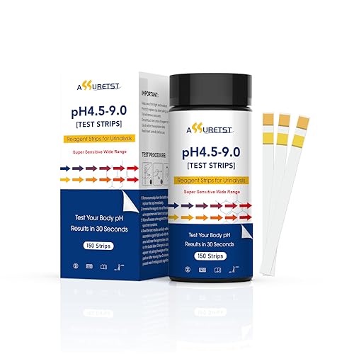 Urine pH Test Strips, 150 Count | pH 4.5-9 Range Indicator, Accurate Urinalysis, pH Monitoring, With Color Chart