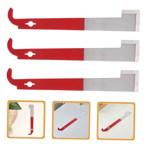 3Pcs Stainless Steel J Shaped Bee Hive Frame Lifter Scraper Tool Ergonomic Beekeeping Equipment for Efficient Hive Maintenance and Frame Lifting