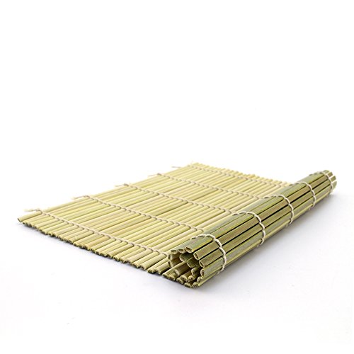 BambooMN 6x Green Bamboo Sushi Rolling Mat Set, Bulk Sushi Roller Mats 9.5", All Natural Bamboo - color: Green, size: 9 Inch x 9 Inch