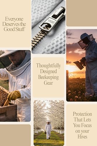 3-Layer Ventilated Bee Suit for Men and Women, Protective Beekeeping Suit with Bee Gloves and Detachable Fencing Veil, YKK Brass Zippers (Small) - size: Small