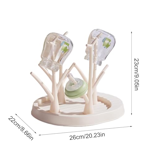 Baby Bottle Drying Rack - Countertop Baby Bottle Drying Rack | Detachable Baby Bottle Holder Storage | Tree-Shaped Bottle Dryer Rack | Space-Saving Bottle Holder for Baby Bottle, Beige - color: Beige