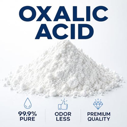 Oxalic Acid Powder 1lb - Trial Size Wood Bleach & Rust Remover - 99.6% Pure Deck Cleaner, Wood Brightener & Stain Remover for Small Projects