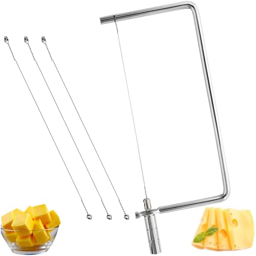 Cheese Cutter Board Accessories Kitchen Knife Marble Block Cheese Slicer Stainless Steel Components DIY for Making Giftable Cheese Cutting Boards with Hardware Cheese Slicer Kit,(1Slicer+4Wires)7inch - size: 7in