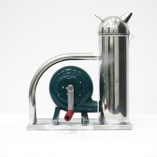 New Manual Bee Hive Smoker Stainless Steel/Heat Shield Beekeeping Equipment,Bee Smoker Stainless Steel Manual Beehive Smoker with Heat Shield