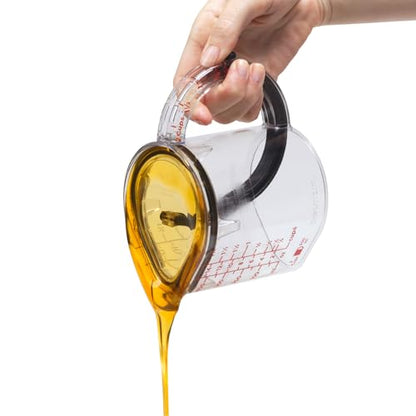 Dreamfarm Big Upcup All-in-1 Adjustable Measuring Cup - 2 Cup | Measures dry and liquid ingredients and scrapes itself clean, easy-to-read metric and imperial measurements, microwave safe - size: Big Upcup - 2 Cups
