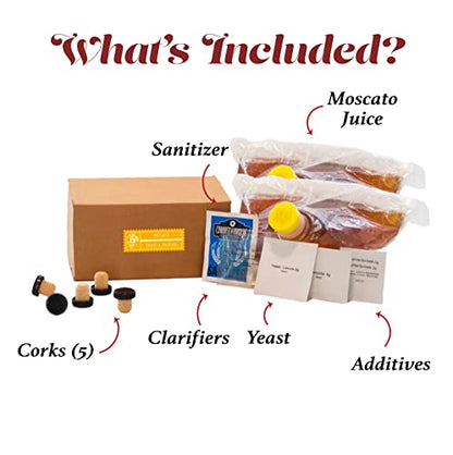 Craft A Brew - Moscato Wine Recipe Kit - 1 Gallon - Ingredients for Home Brewing Wine - Wine Making Ingredients and Supplies - style: Moscato