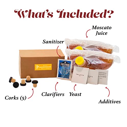 Craft A Brew - Moscato Wine Recipe Kit - 1 Gallon - Ingredients for Home Brewing Wine - Wine Making Ingredients and Supplies - style: Moscato