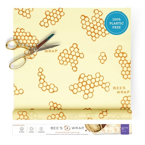Bee's Wrap Beeswax Wraps for Food - Cut to Size 14x52" Beeswax Wrap Roll - Plastic Free Made in USA Reusable Natural Food Wrap - Honeycomb - style: Honeycomb