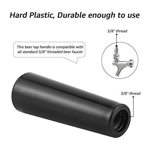 MRbrew 2 PCS Plastic Beer Tap Handle, 3/18” Beer Faucet Black Handle for Commercial Standard American Threading fit Bars, Restaurants, Home Bars, Weddings, Parties or Home Brewing Setups - size: 2 Pieces