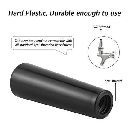 MRbrew 2 PCS Plastic Beer Tap Handle, 3/18” Beer Faucet Black Handle for Commercial Standard American Threading fit Bars, Restaurants, Home Bars, Weddings, Parties or Home Brewing Setups - size: 2 Pieces