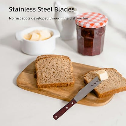 Straight Icing Spatula Stainless Steel Baking Set of 6", 8" & 10" Wooden Handle Cake Decorating Frosting Spatulas - size: straight spatulas 6 8 10 inches