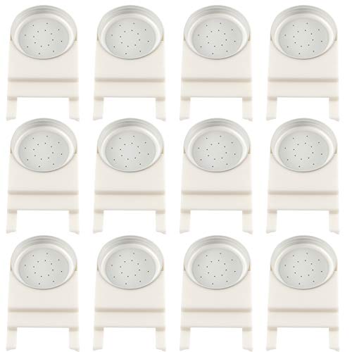 12 Pack Bee Feeders, 5.1 x 3.15 Inch Plastic Entrance Feeders for Beehives, Beekeeping Supplies Jar Feeders with Perforated Lids for Mason Plastic Glass Jars, Sugar Syrup Water Dispenser
