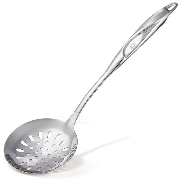 Zulay Kitchen Stainless Steel Slotted Spoon - 14.5” Large Skimmer Frying Spoon for Draining & Serving - Heat-Resistant, Rust-Proof & Dishwasher Safe Kitchen Utensil for Everyday Use - size: Draining Spoon