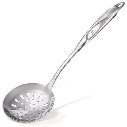 Zulay Kitchen Stainless Steel Slotted Spoon - 14.5” Large Skimmer Frying Spoon for Draining & Serving - Heat-Resistant, Rust-Proof & Dishwasher Safe Kitchen Utensil for Everyday Use - size: Draining Spoon