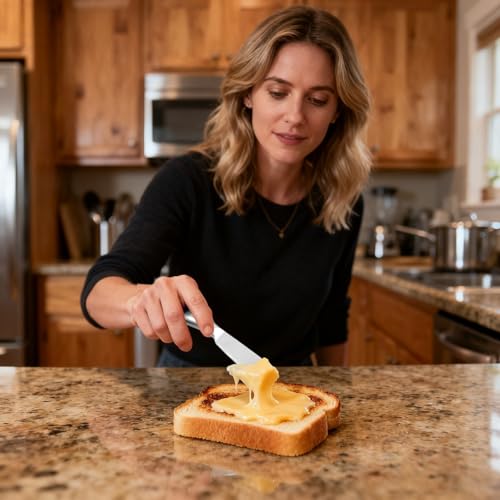 2 Pcs Butter Knife Set, Stainless Steel Cheese Knife Spreaders - Versatile Kitchen Gadgets for Butter, Cheese, Jams & Spreads - Compact Metal Spreader Knives, Great for Sandwiches, Pastries & Serving