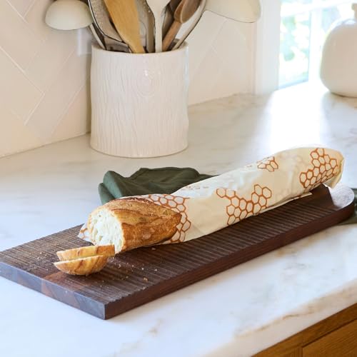 Bee's Wrap Beeswax Wraps for Bread - 2 Pack Beeswax Bread Wrap for Sourdough & Bread Storage - Plastic Free Made in USA Reusable Natural Food Wrap - Bakery Lane & Honeycomb - color: Bakery Lane + Honeycomb