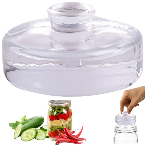 Fermenting Weights with Handle 230g Fermentation Weights Glass for Fermenting Sauerkraut Pickles Kimchi Transparent 2.8in for Wide Mouth Jars
