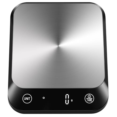 Vitafit 22lb Digital Food Kitchen Scale, High Accuracy Assured by Weighing Professional Factory Since 2001, Weight Loss, Baking and Cooking, LED Display, Batteries Included, Black