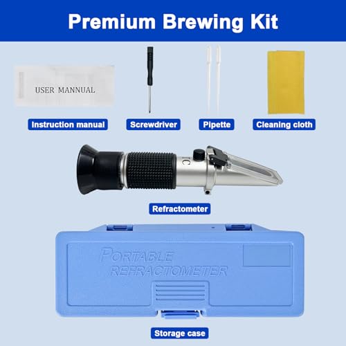 0-90% Brix Refractometer with ATC, High-Accuracy Sugar Content Tester, Pre-Calibrated & Ready to Use, Universal Optical Hydrometer Meter for Honey, Maple Syrup, Jam, Juice, Beverage