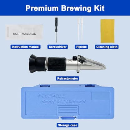 0-90% Brix Refractometer with ATC, High-Accuracy Sugar Content Tester, Pre-Calibrated & Ready to Use, Universal Optical Hydrometer Meter for Honey, Maple Syrup, Jam, Juice, Beverage