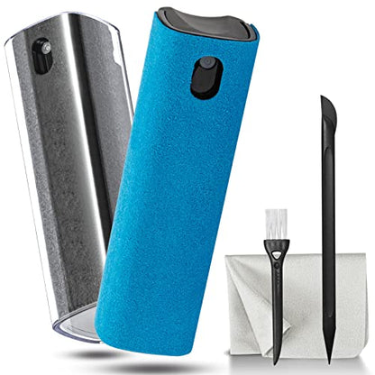 2 Pack Car Touch Screen Mist Cleaner, walrfid Laptop Screens and Phone Touchscreen Cleaning Kit for iPad, iPhone, MacBook Pro with Aipods Cleaning Pen, Small Brush and Eyeglass Cloth - Grey and Blue - color: Grey, Navy Blue