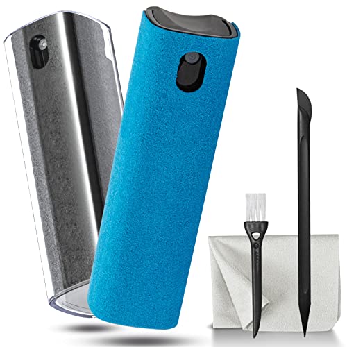 2 Pack Car Touch Screen Mist Cleaner, walrfid Laptop Screens and Phone Touchscreen Cleaning Kit for iPad, iPhone, MacBook Pro with Aipods Cleaning Pen, Small Brush and Eyeglass Cloth - Grey and Blue - color: Grey, Navy Blue