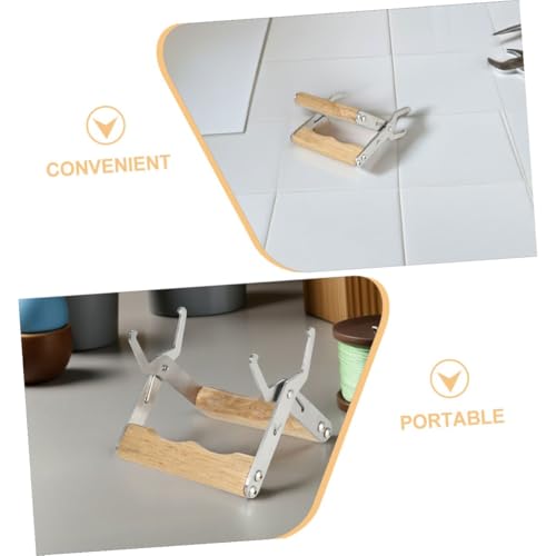 VICASKY 4pcs Beekeeping Frame Gripper Stainless Metal Hive Holder with Wooden Handle Beekeeping Tool for Hive Frame Lifting and Harvesting Equipment