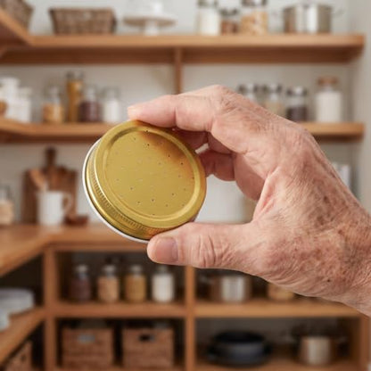 FENICAL Bee Feeder Lids for Mason Jar: 8pcs Bee Hive Entrance Feeder Lids Beehive Water and Sugar Dispenser Honeybee Beekeeping Feeding Accessories for Outdoor Beehives. 2.87 * 0.59 Inch (Gold)