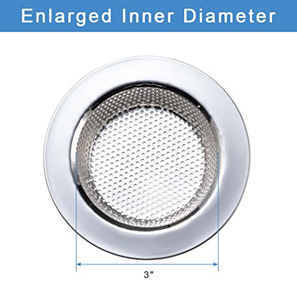 Honmein 2 Pcs Sink Strainer for Most Kitchen Sink Drain Basket, Upgraded Double-Layer Safe Design Kitchen Sink Strainer (Outer Diameter 4.5 Inch) - color: Silver(2 Pcs)