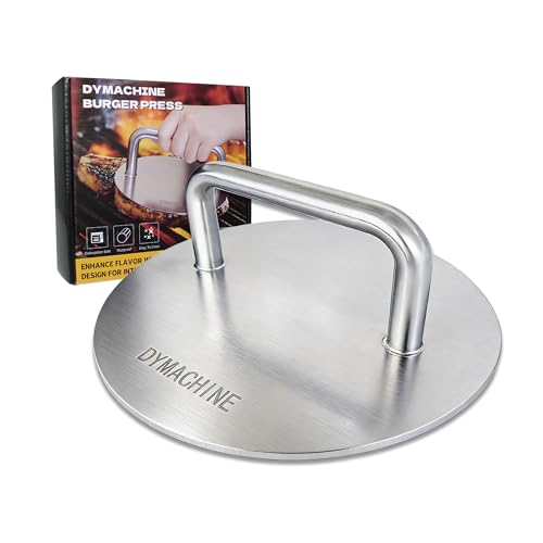Smash Burger Press,7 Inch Stainless Steel Hamburger Press,2.5mm Thick Non-Stick Smooth Smasher,Round Grill Weight Press, Griddle Press Kitchen Stuff,For Cooking Beef Bacon Steak - size: 7' Round