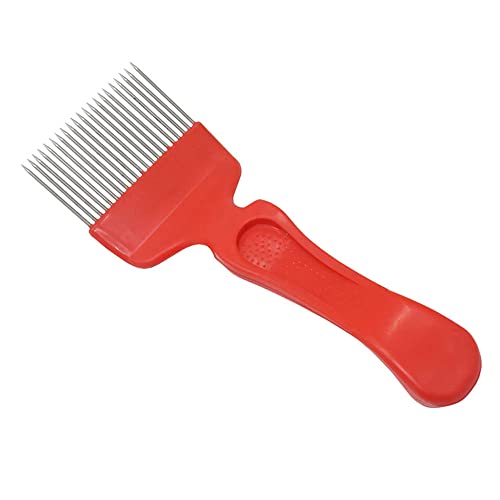 Beekeeping Tool, Bee Keeping Uncapping Fork with 21 Tines, Stainless Steel Bee Keeping Beekeeper Tool - color: Red