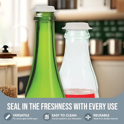Linden Sweden Bottle Cap Covers - Reusable Plastic Soda and Beer Bottle Caps to Prevent Drink Spillage - Dishwasher Safe - Made In Sweden - Set of 10-3.25W x 6H Inches - size: 10 Piece