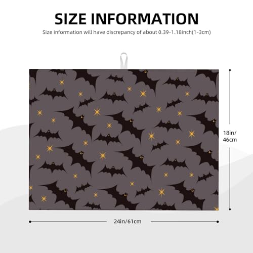Star Bats Witchy Dish Drying Mat For Kitchen Counter, Super Absorbent Microfiber Dish Drying Pad, Kitchen Gadgets For Easy Clean Multi-Use Large 18"x24" - color: Star Bats Witchy