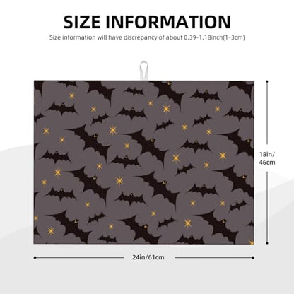 Star Bats Witchy Dish Drying Mat For Kitchen Counter, Super Absorbent Microfiber Dish Drying Pad, Kitchen Gadgets For Easy Clean Multi-Use Large 18"x24" - color: Star Bats Witchy