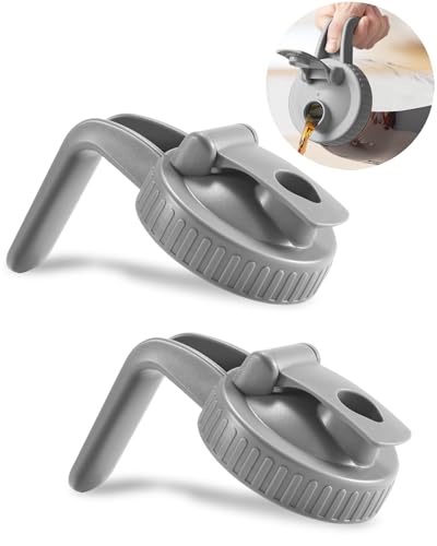 2 Pack Wide Mouth Mason Jar Lids V-Shaped with Handle, Mason Jar Pour Spout Lid with Extended Flip Lid Easy to Open, Airtight Leak Proof and Durable - color: grey, size: 2pcs