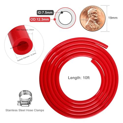 New 2.5 Gallon Corny Keg with 10FT Co2 Tube Kit, Stainless Steel Beer Keg with 2 Keg Lid Gaskets, PVC Beer Gas Line with 4PCS Stainless Steel Hose Clamp, Ideal for Homebrewing