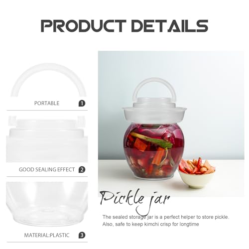 Veemoon 6pcs 200ml Fermenting Pickle Jars with Sealing Airlock, Household Vegetable Pickling Containers for Kitchen Food Storage