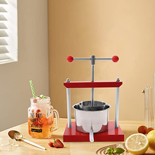 0.8 Gallon Cheese Tincture Herb Fruit Wine Manual Press, Food-Grade Stainless Steel Barrels Press Machine for Vegetable Wine Olive Oil, Juice Making for Apple Carrot Orange Berry - size: 0.8 Gallon