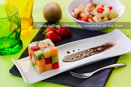 2 PACK Egg Chopper Hard Boiled Egg Slicers Fruit Cube Cutter Salads Cutters Tomato Cutter Potato Cutter,Mirror polished hard and durable stainless steel,Cut into squares,Decorate the meal