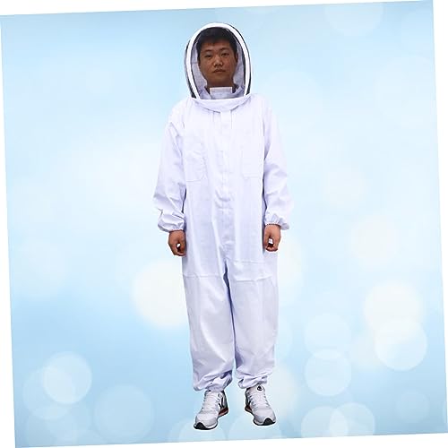 Yardwe Professional Full Body Beekeeping Suit Removable Veil Hood XXL for Beekeepers Elastic Cuffs and Ankles for Comfort and Security for Beekeeping Activities