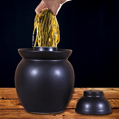 ZHOUXIAO Large Pickle Jar Ceramic Jar with Lid,Traditional Chinese Fermentation Kit Crock with Water Seal Airlock Lid, Fermentation Jar for Kimchi,Sauerkraut,Kombucha Jar blue-7KG