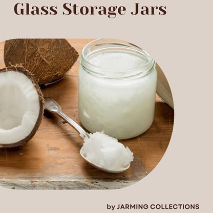 Jarming Collections Mason Jars - 16 oz Glass Extra Wide Mouth Pint Storage Jars with BPA Free Plastic Lids - Made in USA - color: 2 Black Dome Plastic Lids-16 OZ