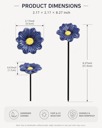 Bee Watering Station for Garden Cups Bird Butterfly Bees Ceramic Drinking and Water Bath Feeder Cup Blossoms Flowers Shaped Design Poppies Bowl Wildlife Feeding 5PCS Watring Pollinator (#6PCS-A) - color: #6PCS-A