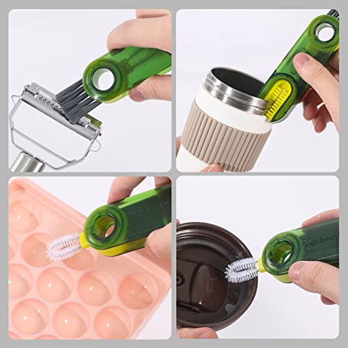 3 in 1 Cup Lid Gap Cleaning Brush Set, Multifunctional Insulation Bottle Cleaning Tools, Mutipurpose Tiny Silicone Cup Holder Cleaner, Home Kitchen Cleaning Tools - color: Gray