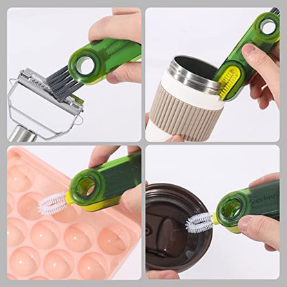 3 in 1 Cup Lid Gap Cleaning Brush Set, Multifunctional Insulation Bottle Cleaning Tools, Mutipurpose Tiny Silicone Cup Holder Cleaner, Home Kitchen Cleaning Tools (3Pcs Blue) - color: Blue