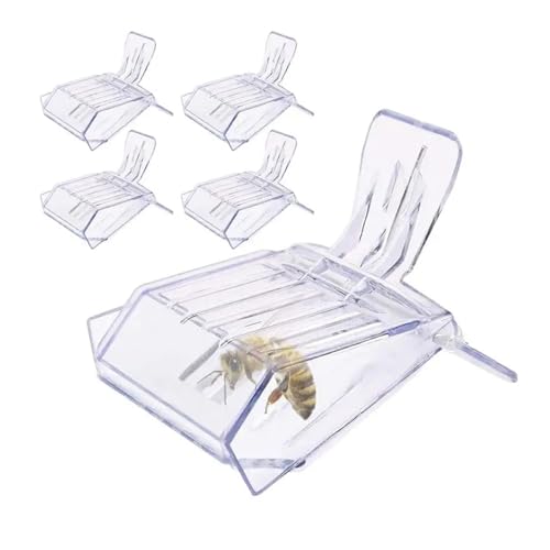 Queen Bee Cage 16pcs Bee Queen Cage Transparent Plastic Clip Catcher Box Clamp Beekeeping Equipments Beekeeper Equip