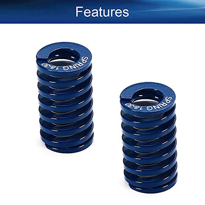 Heyiarbeit 18mm OD 9mm ID 30mm Long Spring Steel Spiral Stamping Light Load Compression Mould Die Spring for 3D Printer Blue 2Pcs - color: Blue, size: TL-18-9-30